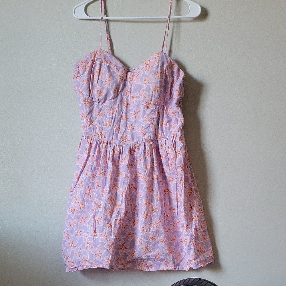 Floral Pink Spaghetti Strap Dress